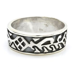 Aranys Stříbrný prsten s ornamenty, 59 15597
