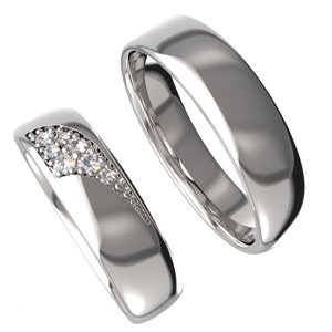 Aranys Zlaté snubní prsteny, Bílé zlato Au 585/1000, Diamant 16133