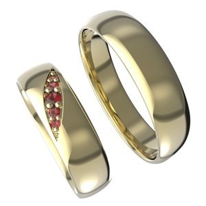Aranys Zlaté snubní prsteny, Zlato Au 585/1000, Granát 16208