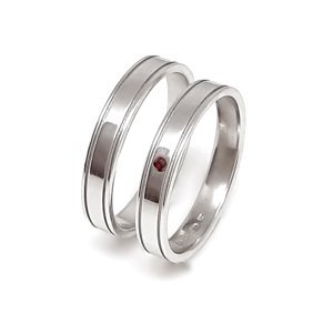Aranys Stříbrné snubní prsteny, Granát 16489