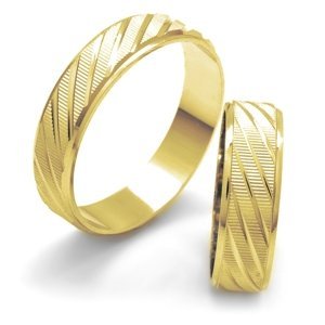 Aranys Snubní prsteny stříbrné zlacené, proužky, 52 54730