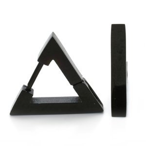 Aranys Ocelové náušnice triangl, Černá 54893