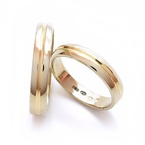 Aranys Zlaté snubní prsteny s proužkem, 48 55033