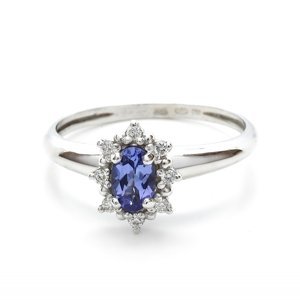 Aranys Zlatý prsten s tanzanitem a diamanty Diana, 48 55104
