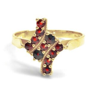 Granát Stříbrný prsten český granát, 61, Zlacení 55688
