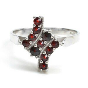 Granát Stříbrný prsten český granát, 65, Rhodiování 55702