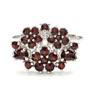 Aranys Stříbrný prsten s českými granáty Noble, 65, Rhodiování 55949