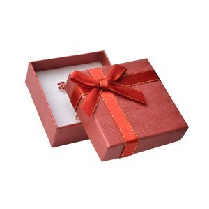 JKBOX Červená papírová krabička s mašlí se zlatým okrajem na malou sadu IK008