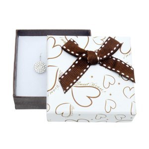 JKBOX Papírová krabička na malou sadu v bílohnědé barvě se srdíčky IK010