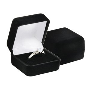 Sametová černá krabička Elegance na prsten nebo náušnice pecky IK028