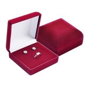 JKBOX Sametová Bordó krabička Elegance na malou sadu šperků IK030