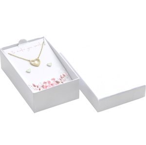 JKBOX Bílá papírová krabička s věnováním na malou sadu šperků IK032