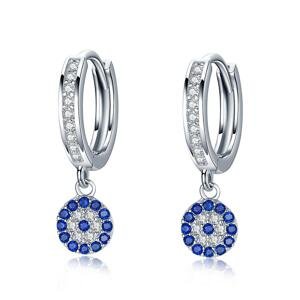 Linda's Jewelry Stříbrné náušnice Kruhy Zirkon Circle Blue  IN049