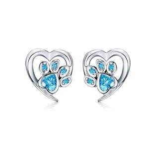 Linda's Jewelry Stříbrné náušnice Pecky Love Pets Blue  IN094