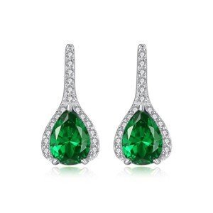 Linda's Jewelry Stříbrné náušnice Ryzí Zelená Ag 925/1000 IN285
