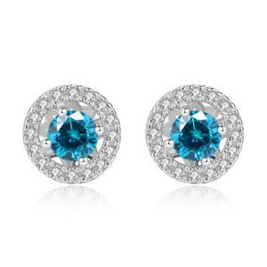 Linda's Jewelry Stříbrné náušnice Deep Blue Magnolia Ag 925/1000 IN375