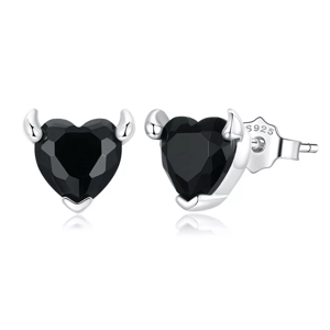 Linda's Jewelry Stříbrné náušnice Black Devil Ag 925/1000 IN409