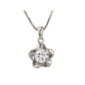 Linda's Jewelry Stříbrný řetízek s přívěskem a zirkonem Flower  INH023