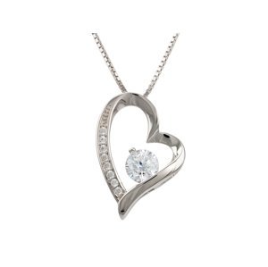 Linda's Jewelry Stříbrný náhrdelník se zirkonem Love  INH025