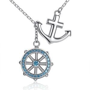 Linda's Jewelry Stříbrný náhrdelník se zirkony Sailor  INH030