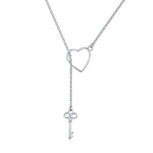 Linda's Jewelry Stříbrný náhrdelník Klíč od srdce  INH036