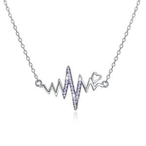 Linda's Jewelry Stříbrný náhrdelník Love Srdcebeat INH057