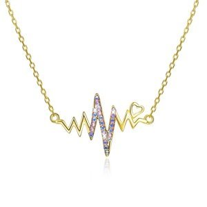 Linda's Jewelry Stříbrný náhrdelník Srdcebeat Luxury Line Ag 925/1000 INH060