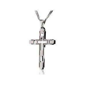Linda's Jewelry Náhrdelník kříž Futura chirurgická ocel INH065 Délka: 75 cm