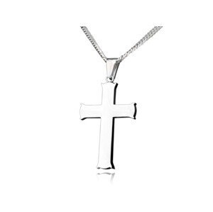 Linda's Jewelry Náhrdelník kříž Zahýbaný chirurgická ocel INH066 Délka: 45 cm