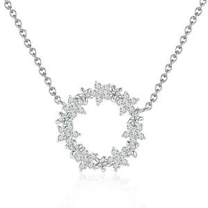 Linda's Jewelry Stříbrný náhrdelník Zirkonové Květinky Ag 925/1000 INH070