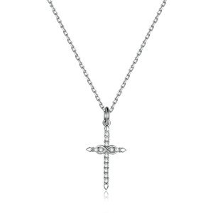 Linda's Jewelry Stříbrný náhrdelník Infinite Cross Ag 925/1000 INH076