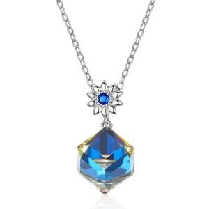 Linda's Jewelry Stříbrný náhrdelník Austrian Blue Crystal Ag 925/1000 INH077