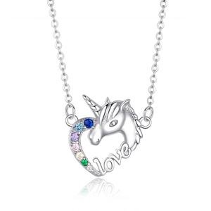 Linda's Jewelry Stříbrný náhrdelník Pohádkový Jednorožec Ag 925/1000 INH093