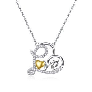 Linda's Jewelry Stříbrný náhrdelník Love You Ag 925/1000 INH106