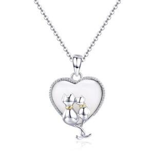 Linda's Jewelry Stříbrný náhrdelník Pár Zamilovaných Koček Ag 925/1000 INH109