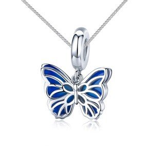 Linda's Jewelry Stříbrný náhrdelník Modrý Motýl Ag 925/1000 INH111