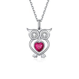 Linda's Jewelry Stříbrný náhrdelník Sova Lásky Ag 925/1000 INH127