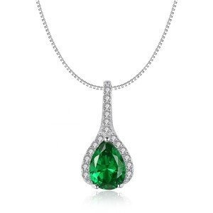 Linda's Jewelry Stříbrný náhrdelník Ryzí Zelená Ag 925/1000 INH136