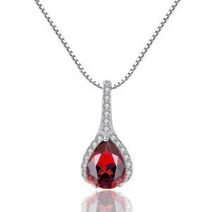 Linda's Jewelry Stříbrný náhrdelník Ryzí Červená Ag 925/1000 INH149