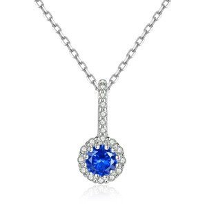 Linda's Jewelry Stříbrný náhrdelník Modrý Kvítek Ag 925/1000 INH151