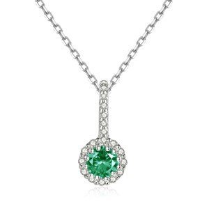 Linda's Jewelry Stříbrný náhrdelník Zelený Kvítek Ag 925/1000 INH152