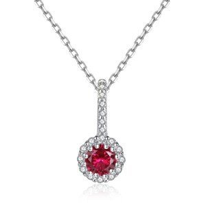 Linda's Jewelry Stříbrný náhrdelník Červený Kvítek Ag 925/1000 INH153