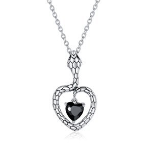 Linda's Jewelry Stříbrný náhrdelník Hadí Srdce Ag 925/1000 INH174