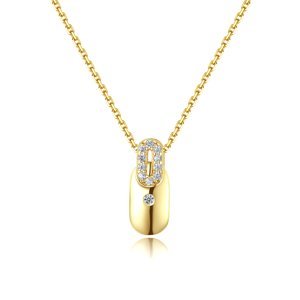 Linda's Jewelry Stříbrný pozlacený náhrdelník Minimalistka Ag 925/1000 INH177