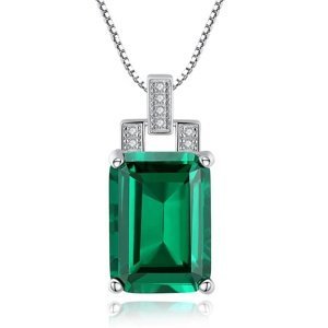 Linda's Jewelry Stříbrný náhrdelník Emerald Green Ag 925/1000 INH182