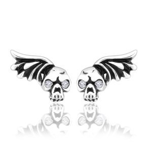 Sam's Artisans Crystal Wing Skull chirurgická ocel INM064