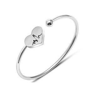 Linda's Jewelry Náramek Love Srdcebeat chirurgická ocel INR024