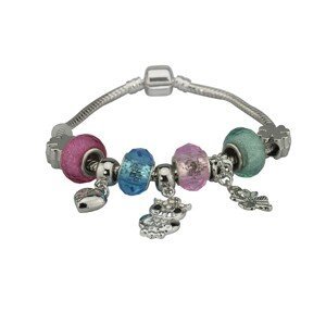 Linda's Jewelry Náramek s přívěsky Pink and Blue Owl INR052