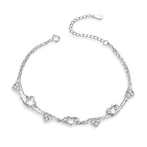 Linda's Jewelry Stříbrný náramek dvojitý Love zirkon  INR070