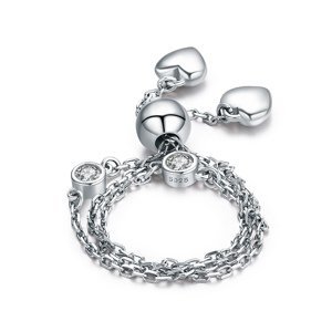Linda's Jewelry Stříbrný náramek Dvě Malá Srdce Ag 925/1000 INR103